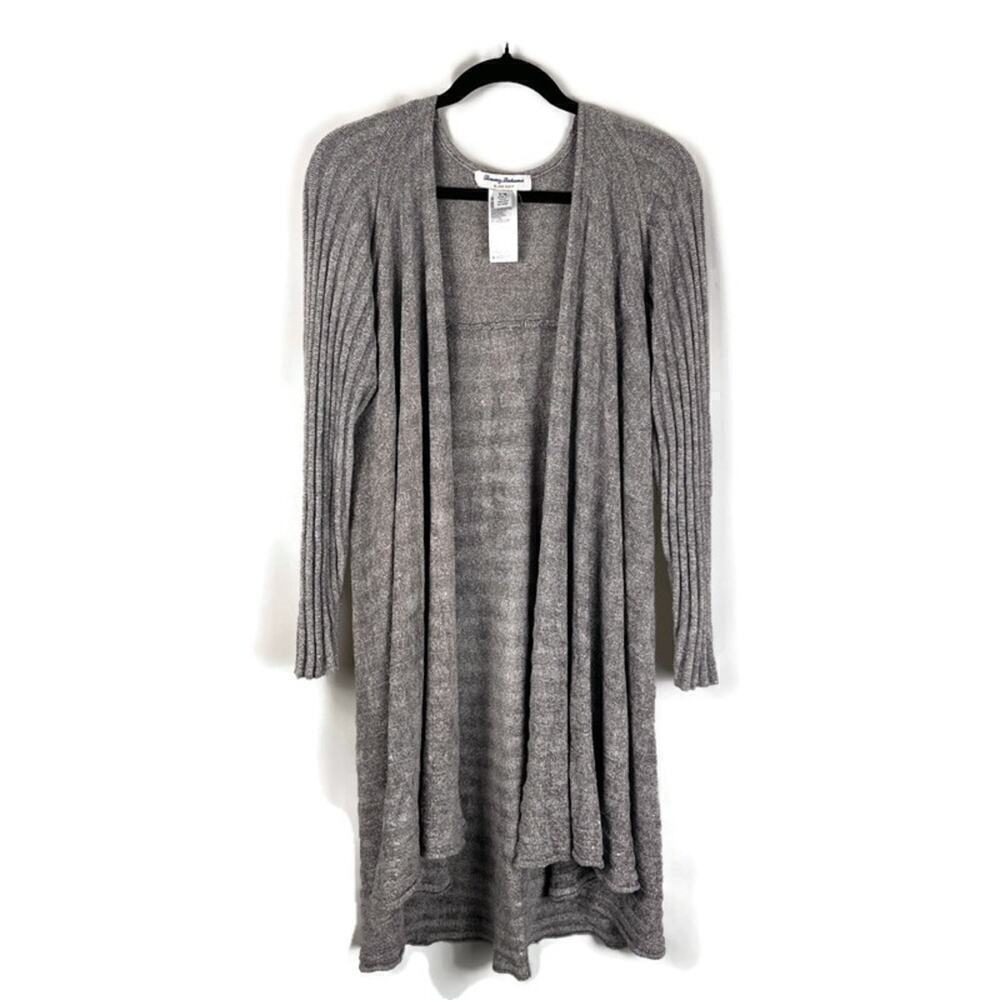 TOMMY BAHAMA Women's Island Soft Longline Open Cardigan Sweater Gray Size S/M